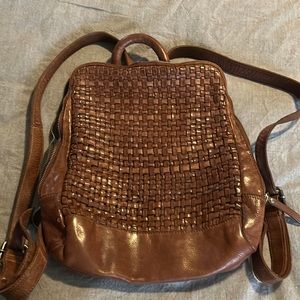 Leather backpack purse